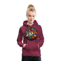 Thumbnail for Women’s Mosaic Gemini Premium Hoodie - burgundy