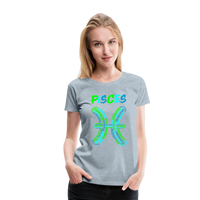 Thumbnail for Women's Power Words Pisces Premium T-Shirt - heather ice blue