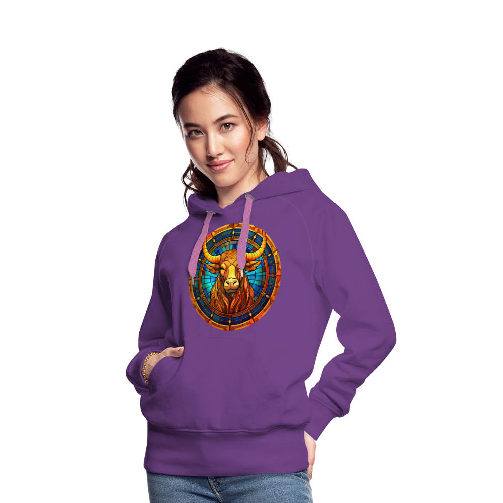 Women’s Mosaic Taurus Premium Hoodie - purple 