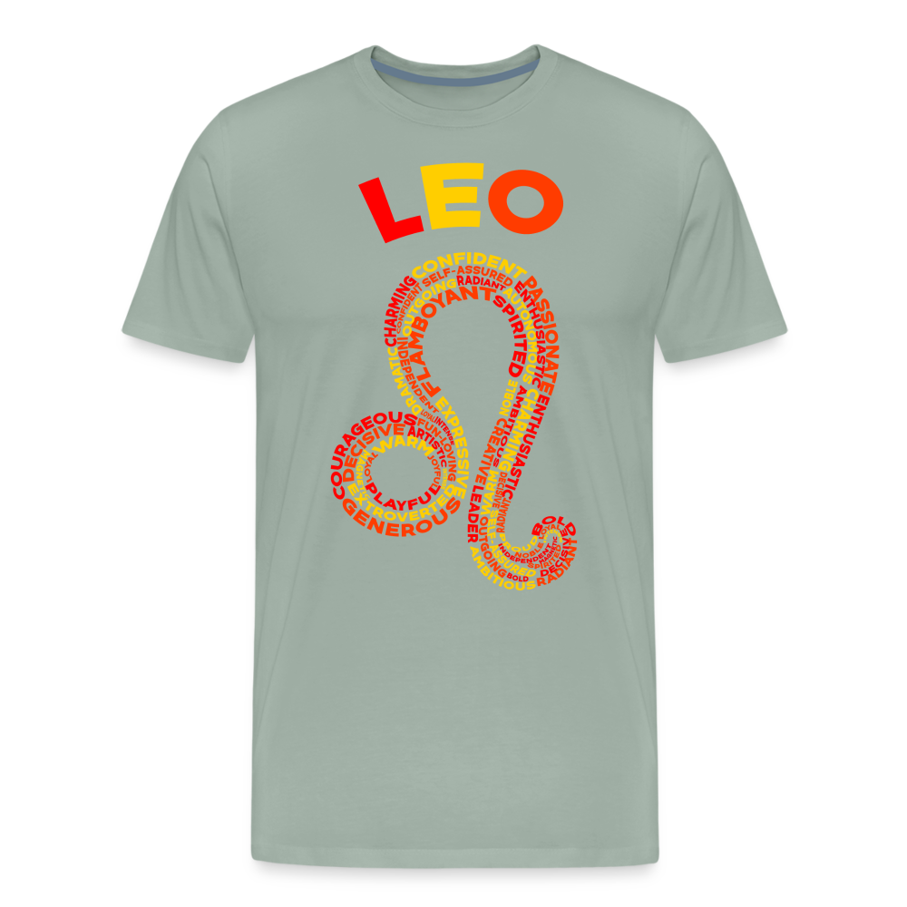 Men's Power Words Leo Premium T-Shirt - steel green