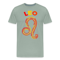 Thumbnail for Men's Power Words Leo Premium T-Shirt - steel green