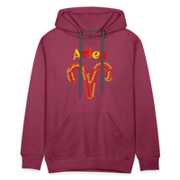 Thumbnail for Men's Power Words Aries Premium Hoodie - burgundy