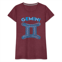 Thumbnail for Women's Power Words Gemini Premium T-Shirt - heather burgundy