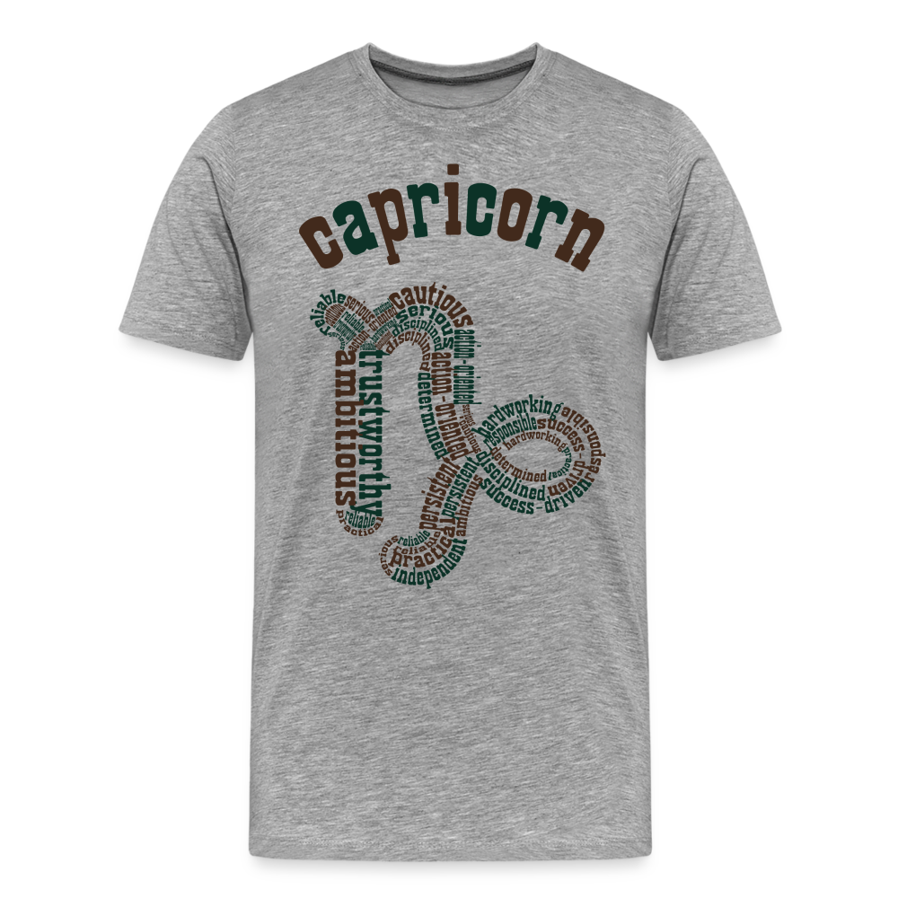 Men's Power Words Capricorn Premium T-Shirt - heather gray