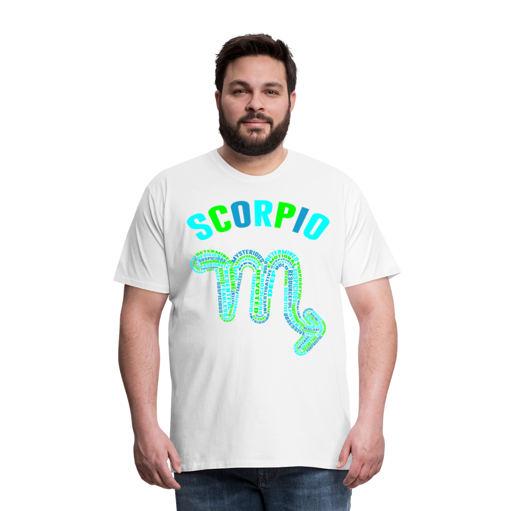 Men's Power Words Scorpio Premium T-Shirt - white