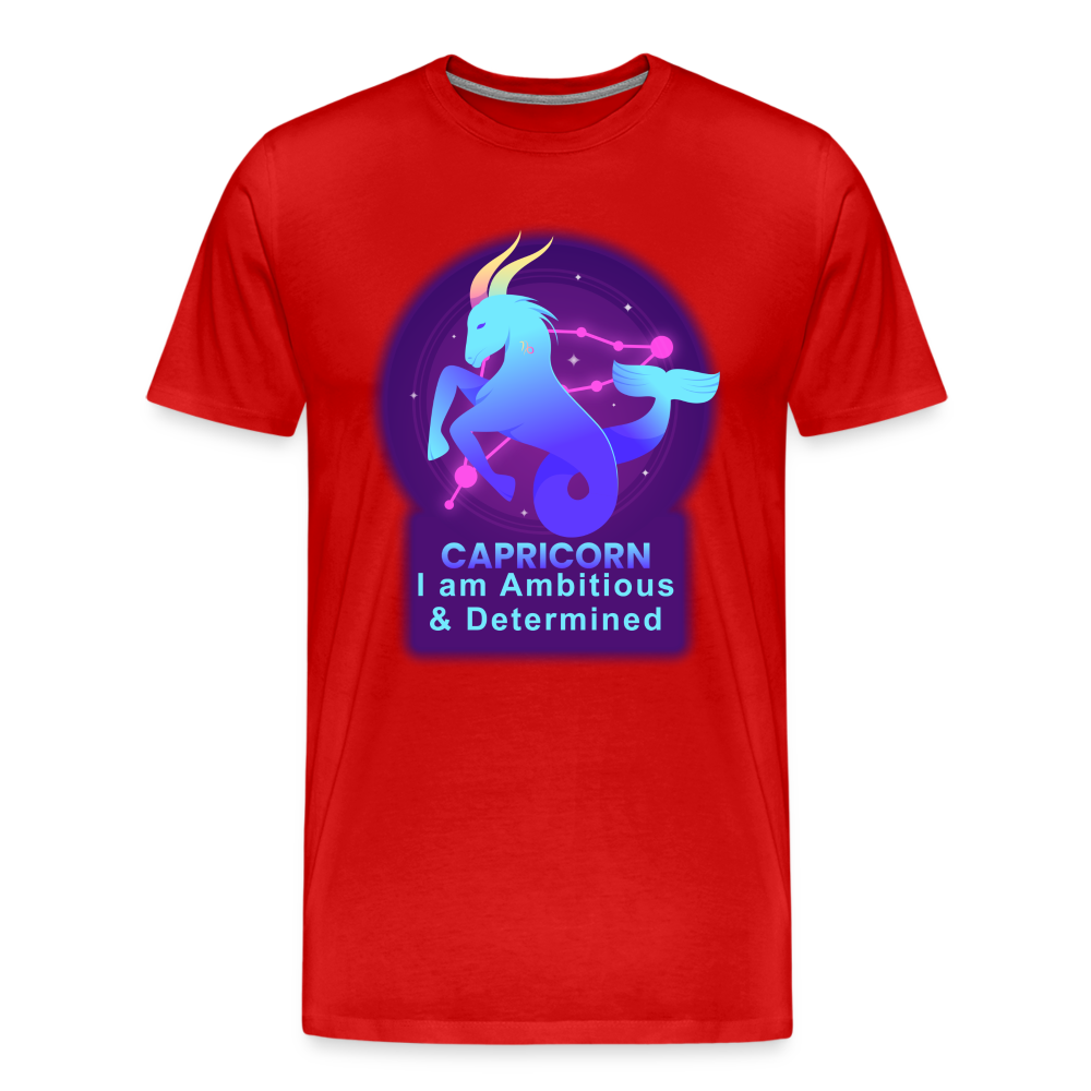 Men's Neon Capricorn Premium T-Shirt - red