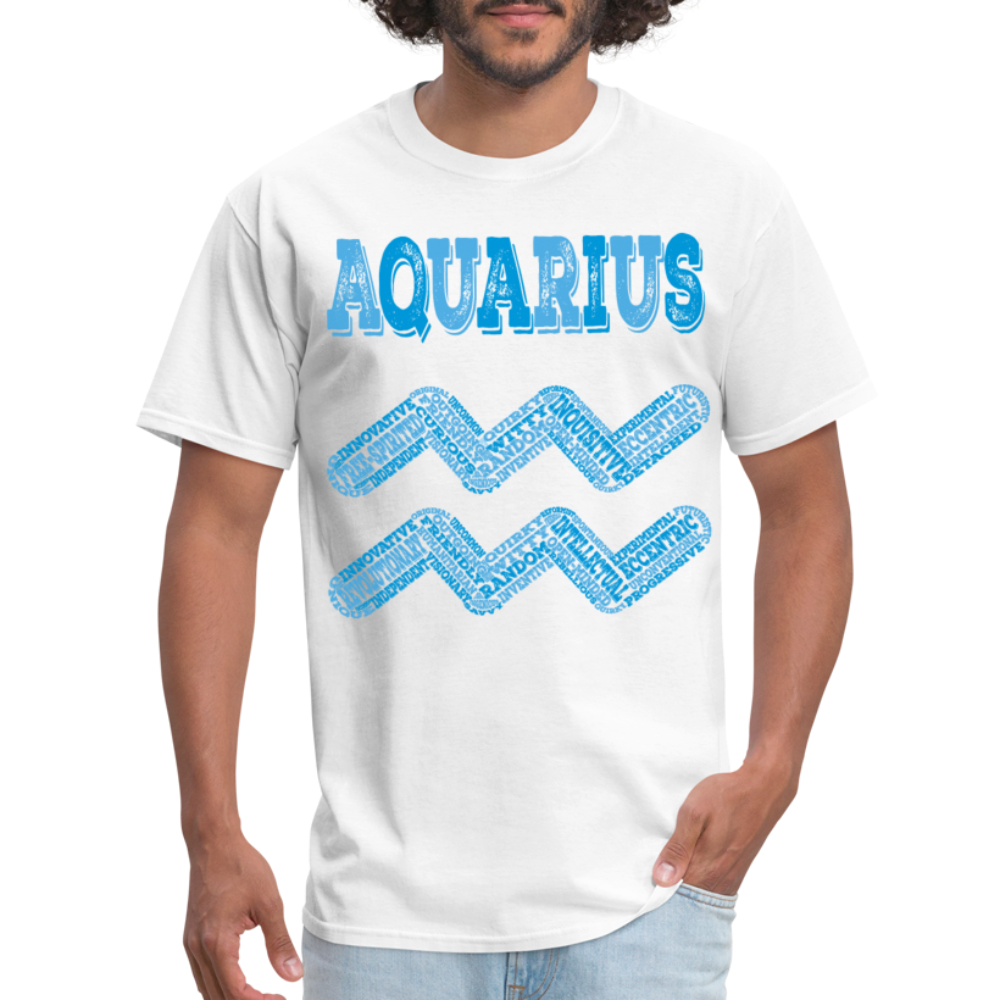 Men's Power Words Aquarius Classic T-Shirt - white