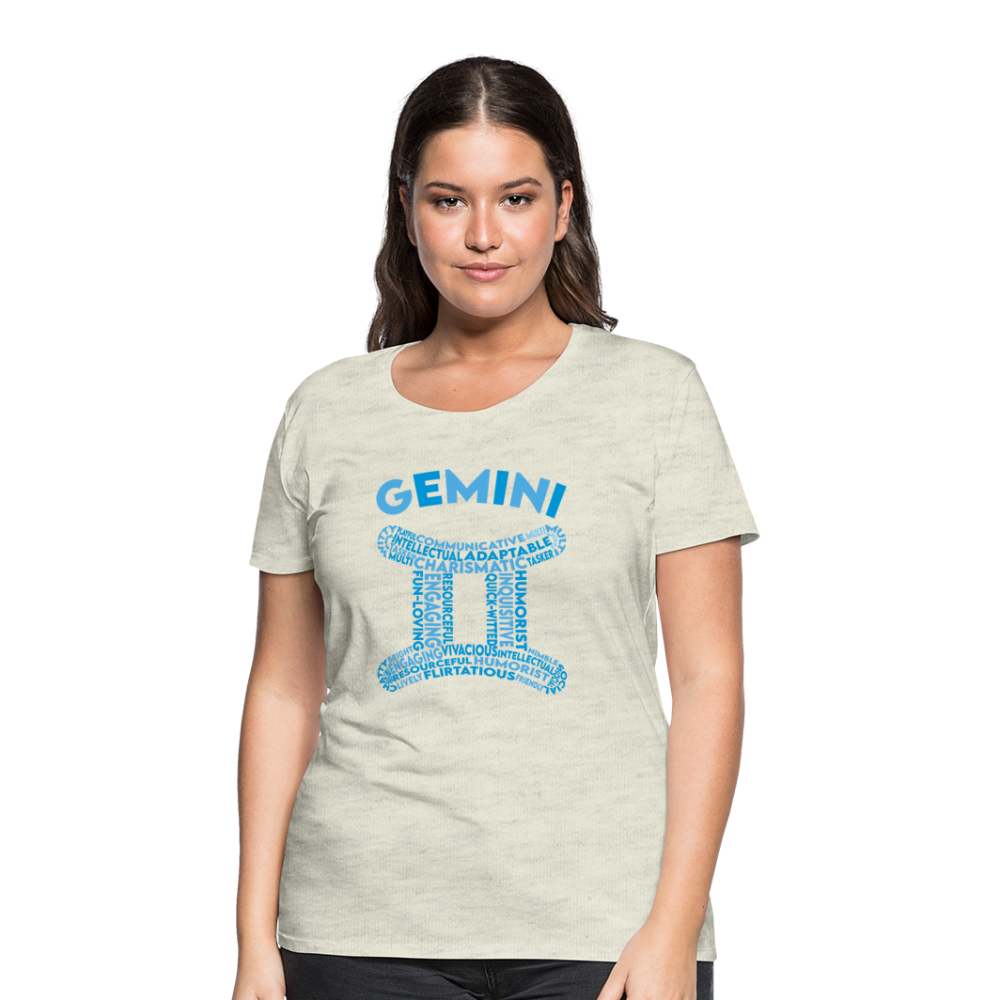 Women's Power Words Gemini Premium T-Shirt - heather oatmeal