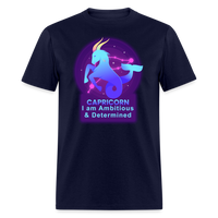 Thumbnail for Men's Neon Capricorn Classic T-Shirt - navy