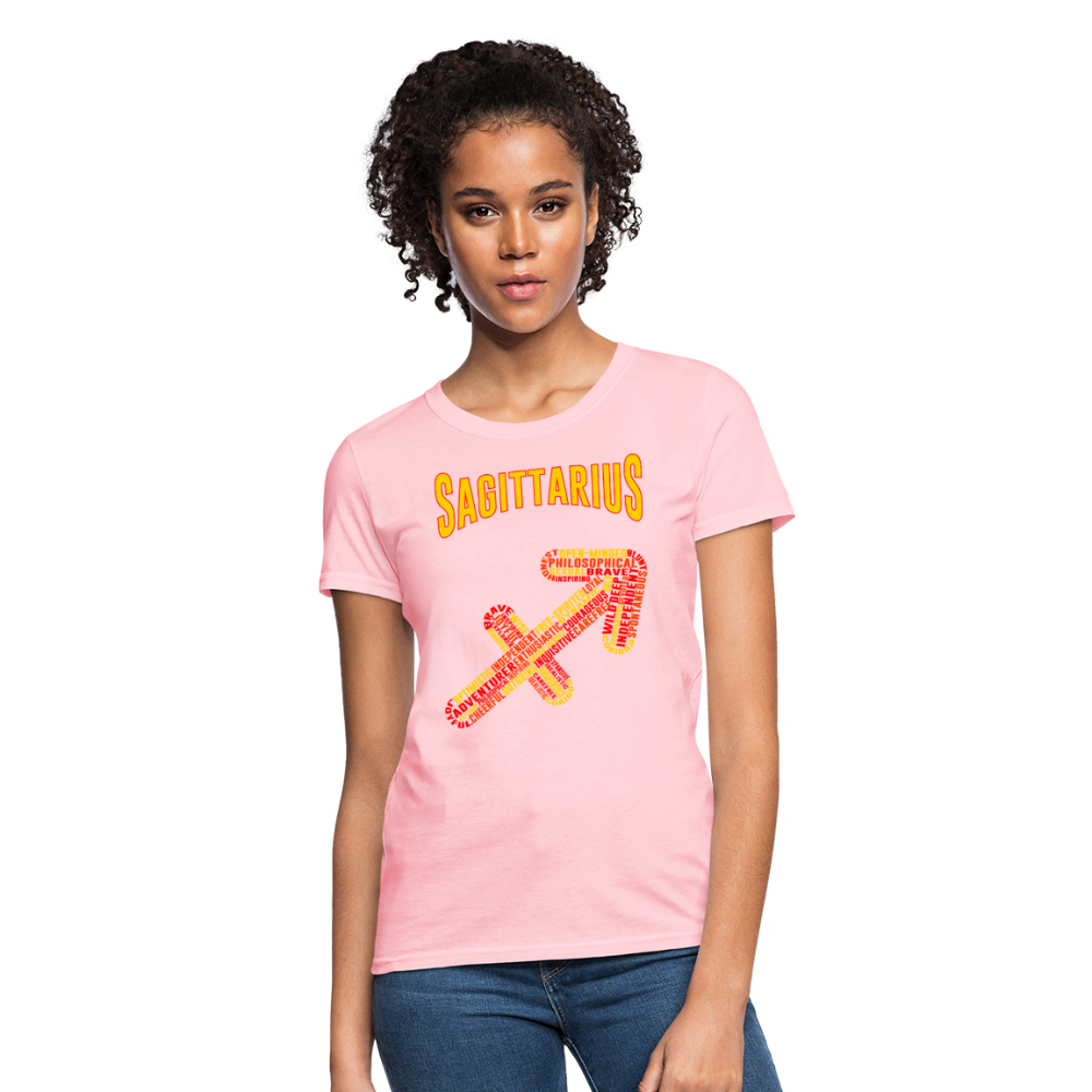 Women's Power Words Sagittarius T-Shirt - pink