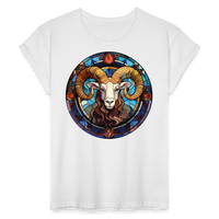 Thumbnail for Women's Mosaic Aries Relaxed Fit T-Shirt - white