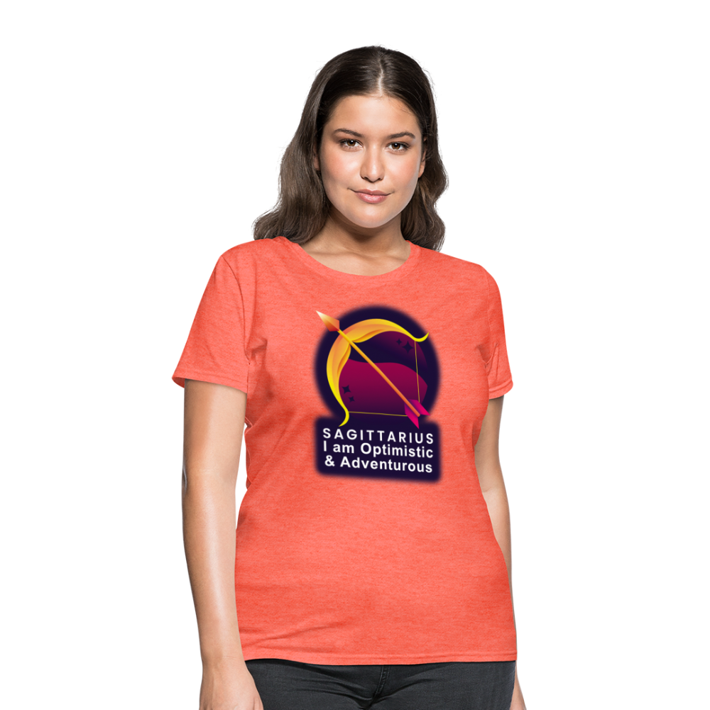 Women's Glow Sagittarius T-Shirt - heather coral