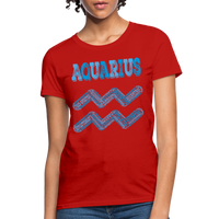 Thumbnail for Women's Power Words Aquarius T-Shirt - red