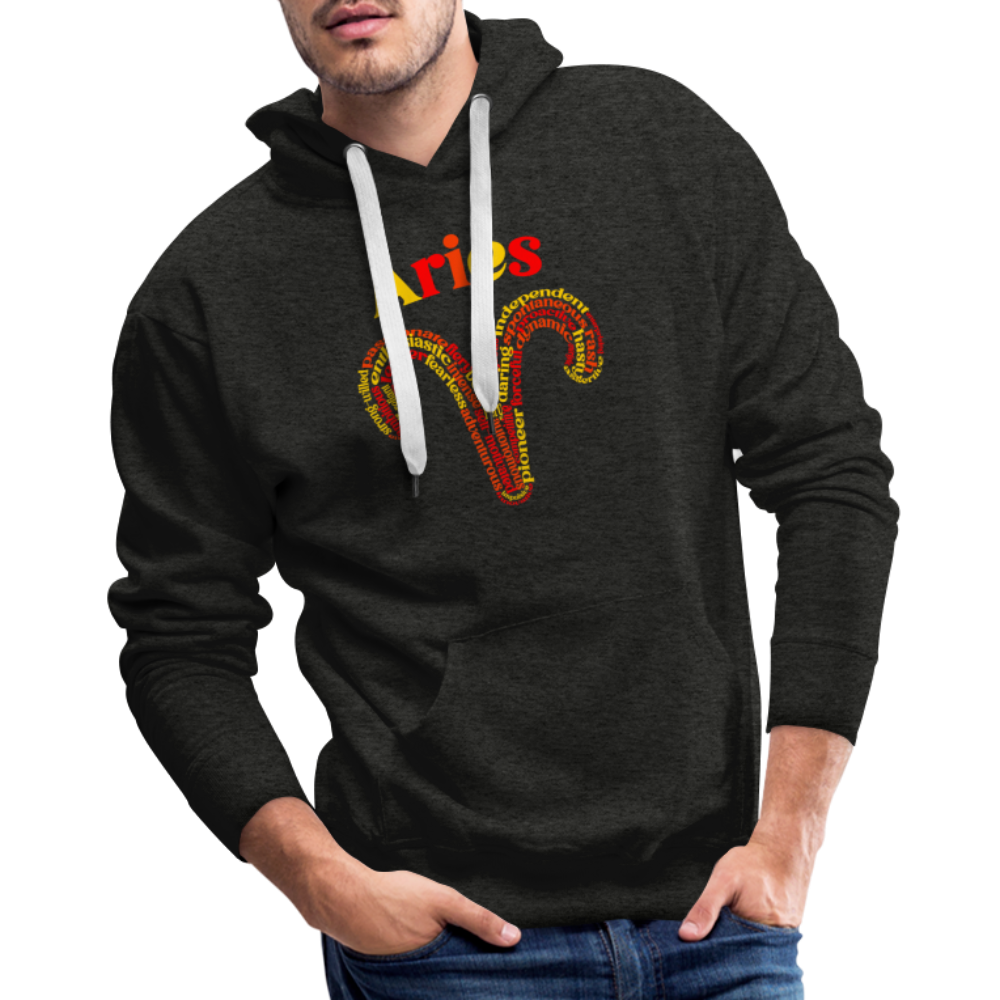 Men's Power Words Aries Premium Hoodie - charcoal grey