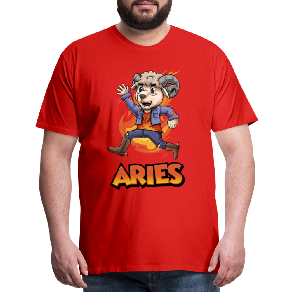 Men's Playful Aries Premium T-Shirt - red