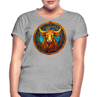 Thumbnail for Women's Mosaic Taurus Relaxed Fit T-Shirt - heather gray