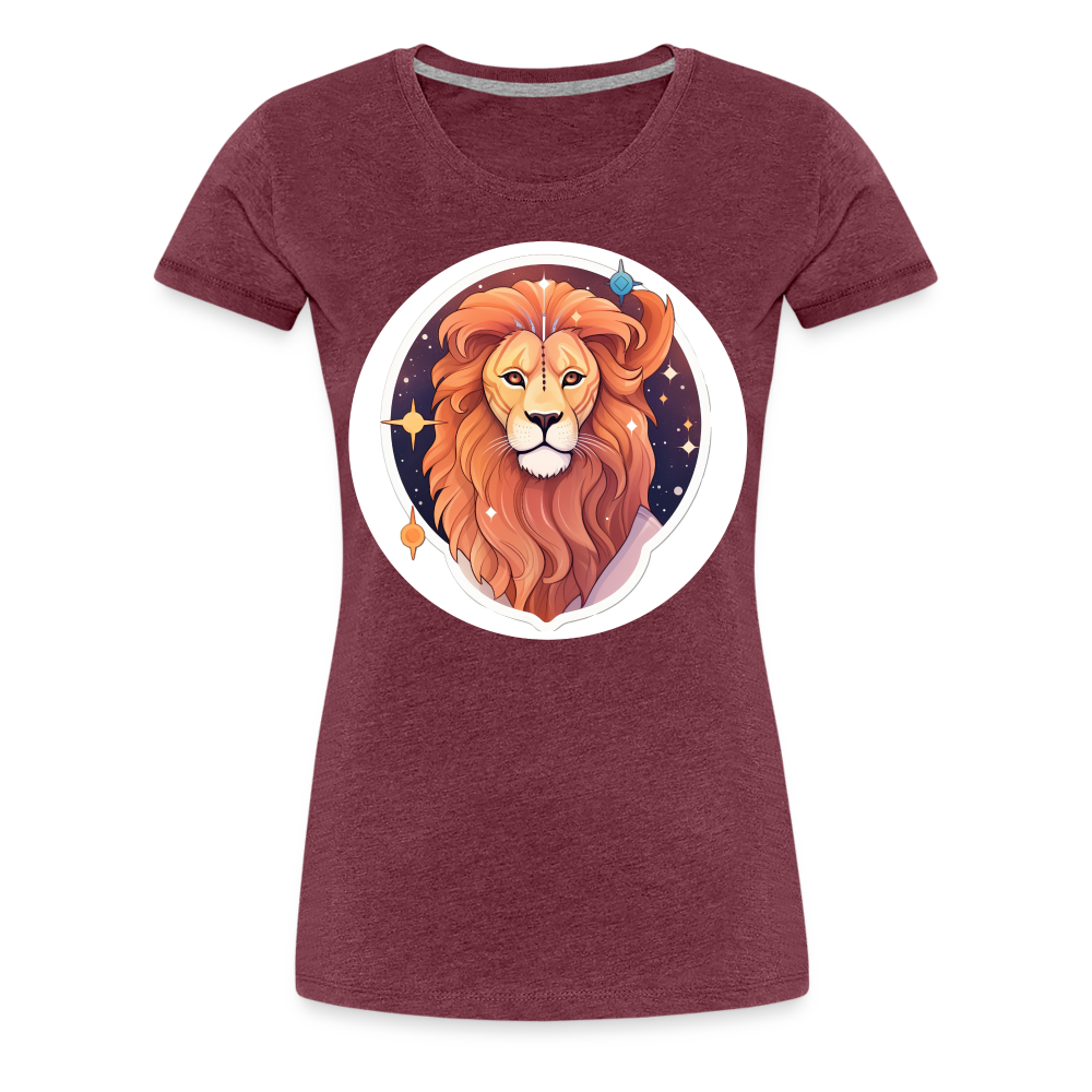 Women's Symbol Leo Premium T-Shirt - heather burgundy