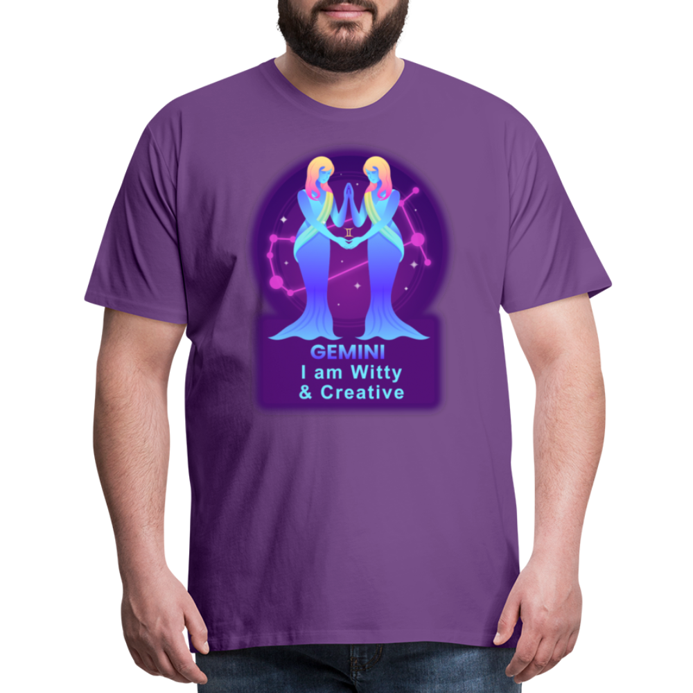 Men's Neon Gemini Premium T-Shirt - purple