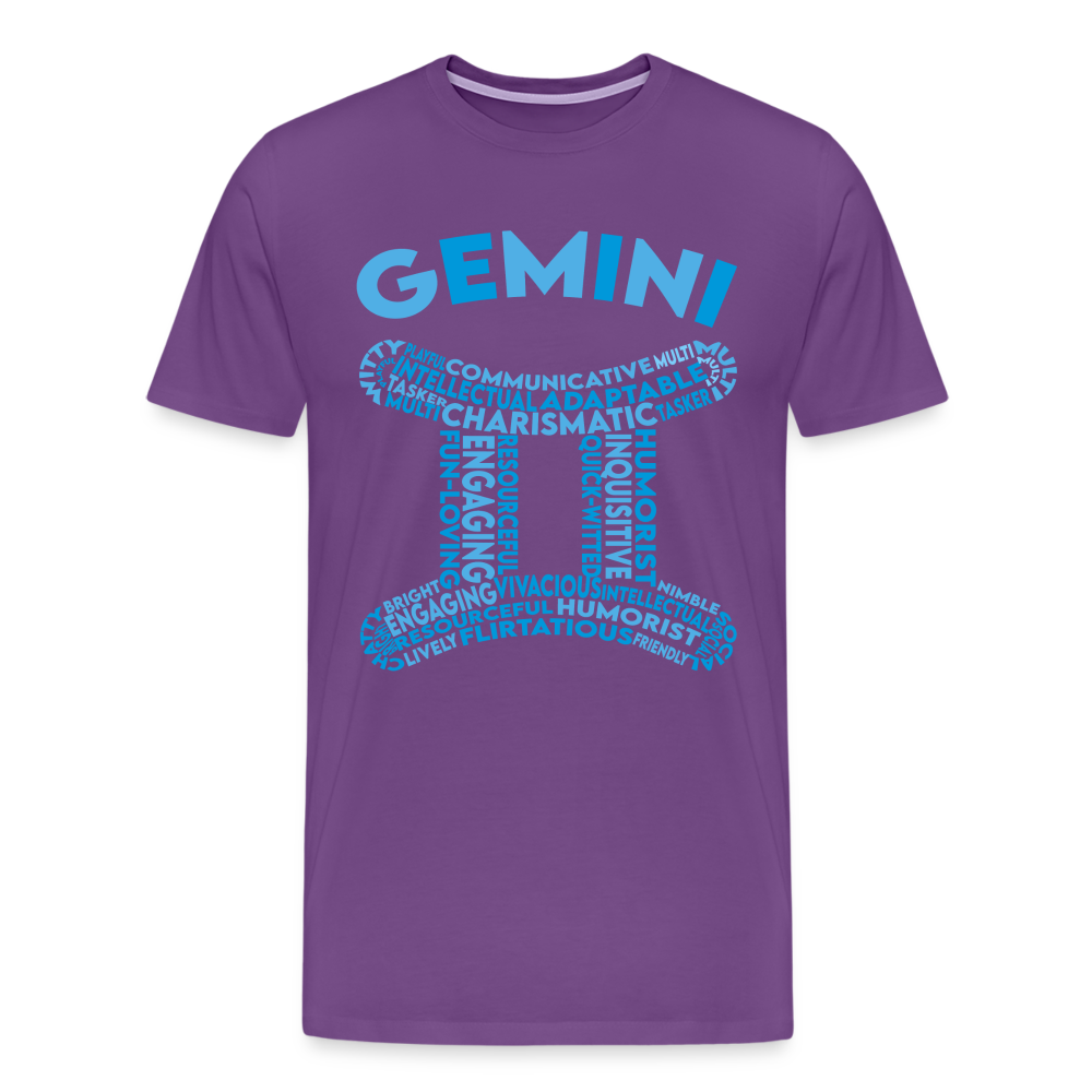 Men's Power Words Gemini Premium T-Shirt - purple