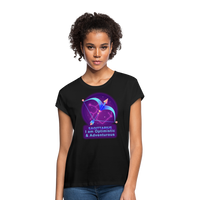 Thumbnail for Women's Neon Sagittarius Relaxed Fit T-Shirt - black