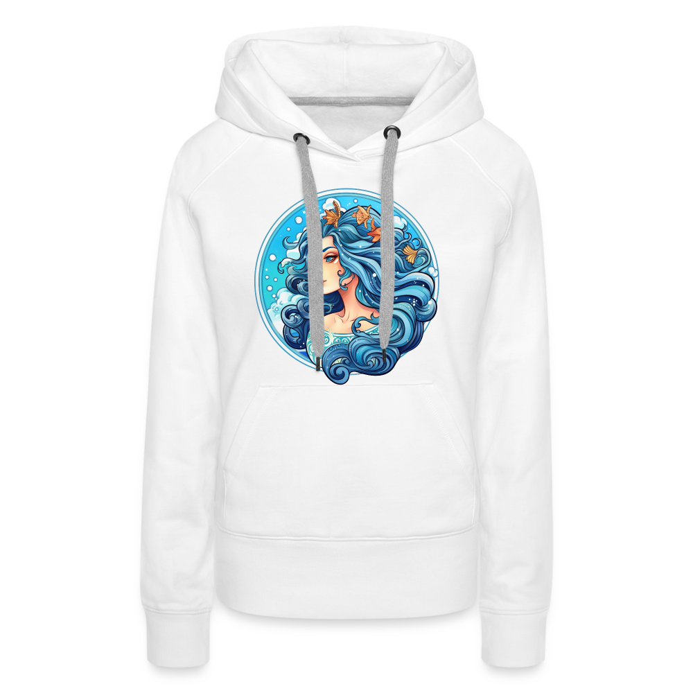 Women’s Symbol Aquarius Premium Hoodie - white