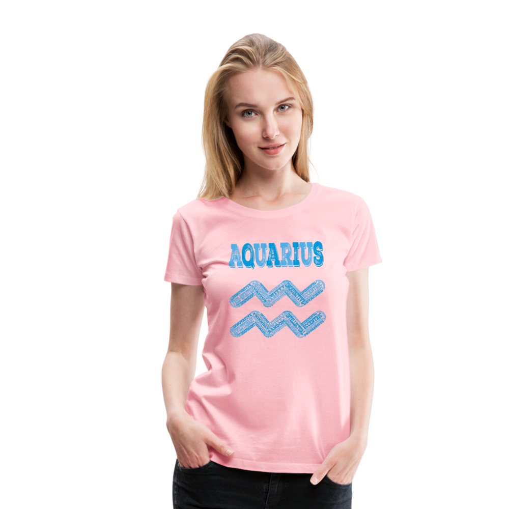 Women's Power Words Aquarius Premium T-Shirt - pink