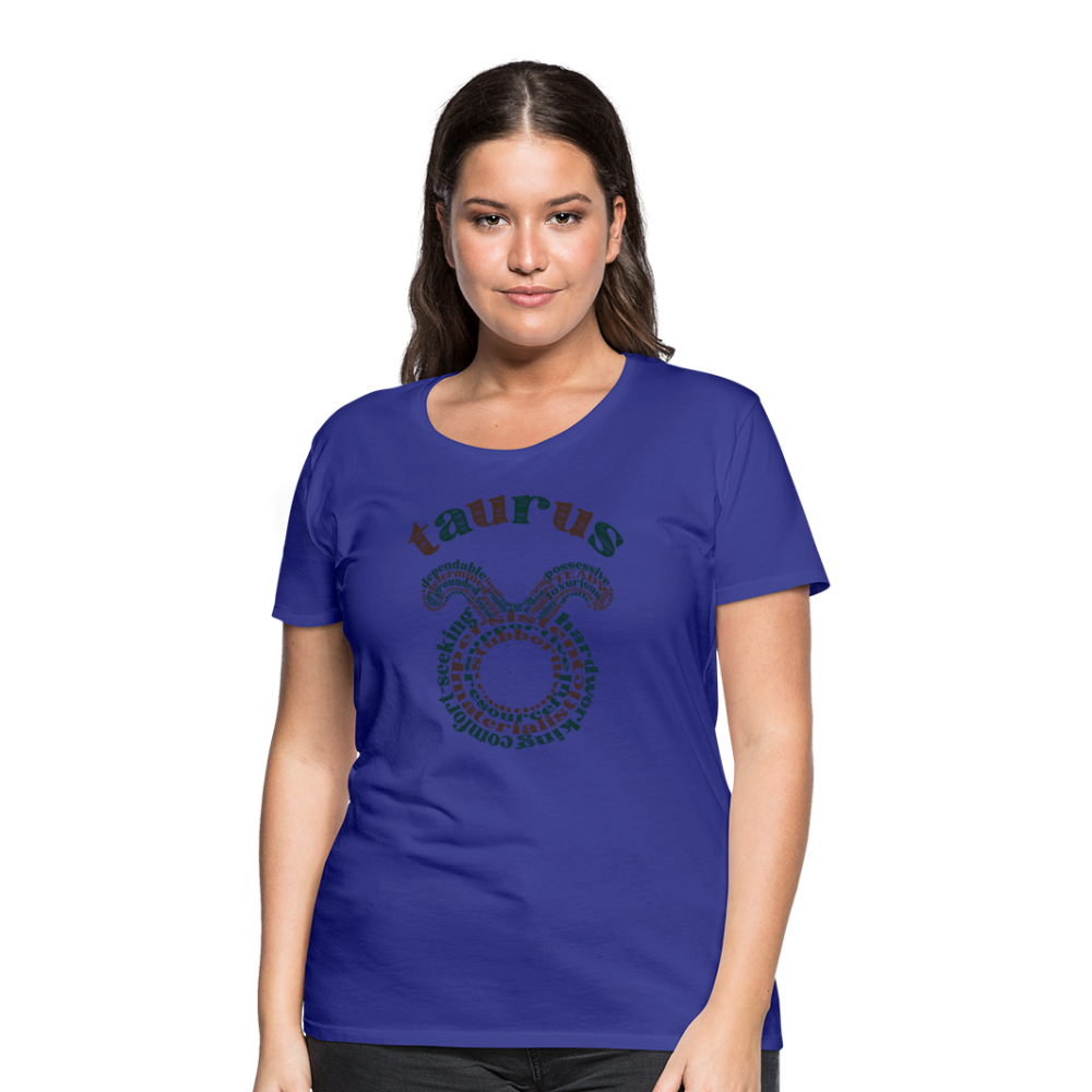 Women's Power Words Taurus Premium T-Shirt - royal blue