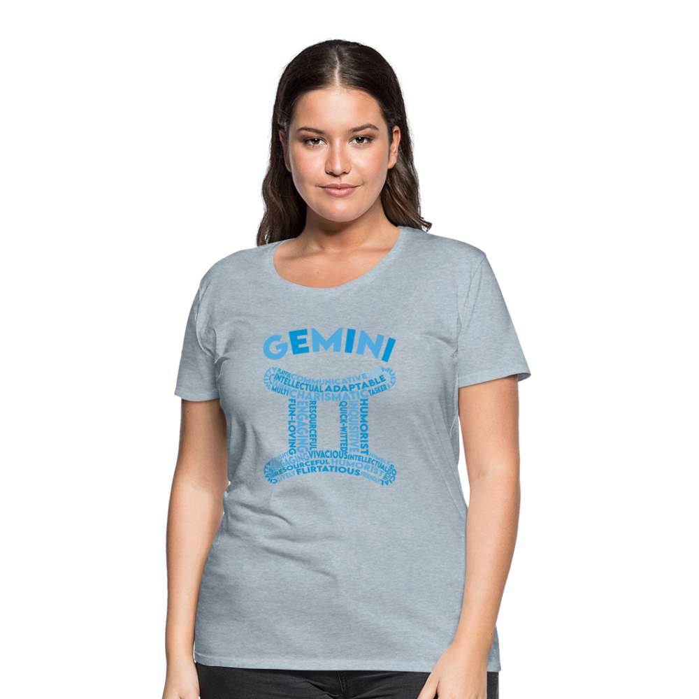 Women's Power Words Gemini Premium T-Shirt - heather ice blue