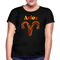 Thumbnail for Women's Power Words Aries Relaxed Fit T-Shirt - black