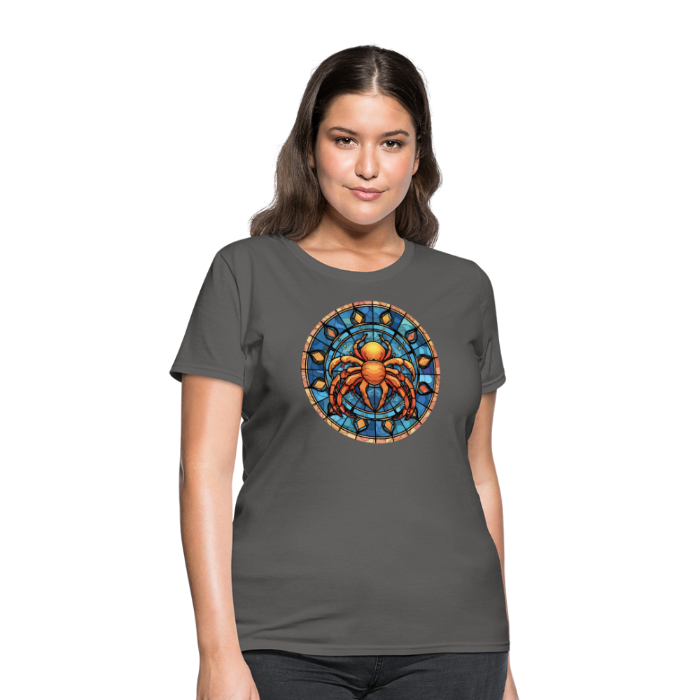 Women's Mosaic Cancer T-Shirt - charcoal