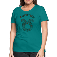 Thumbnail for Women's Power Words Taurus Premium T-Shirt - teal