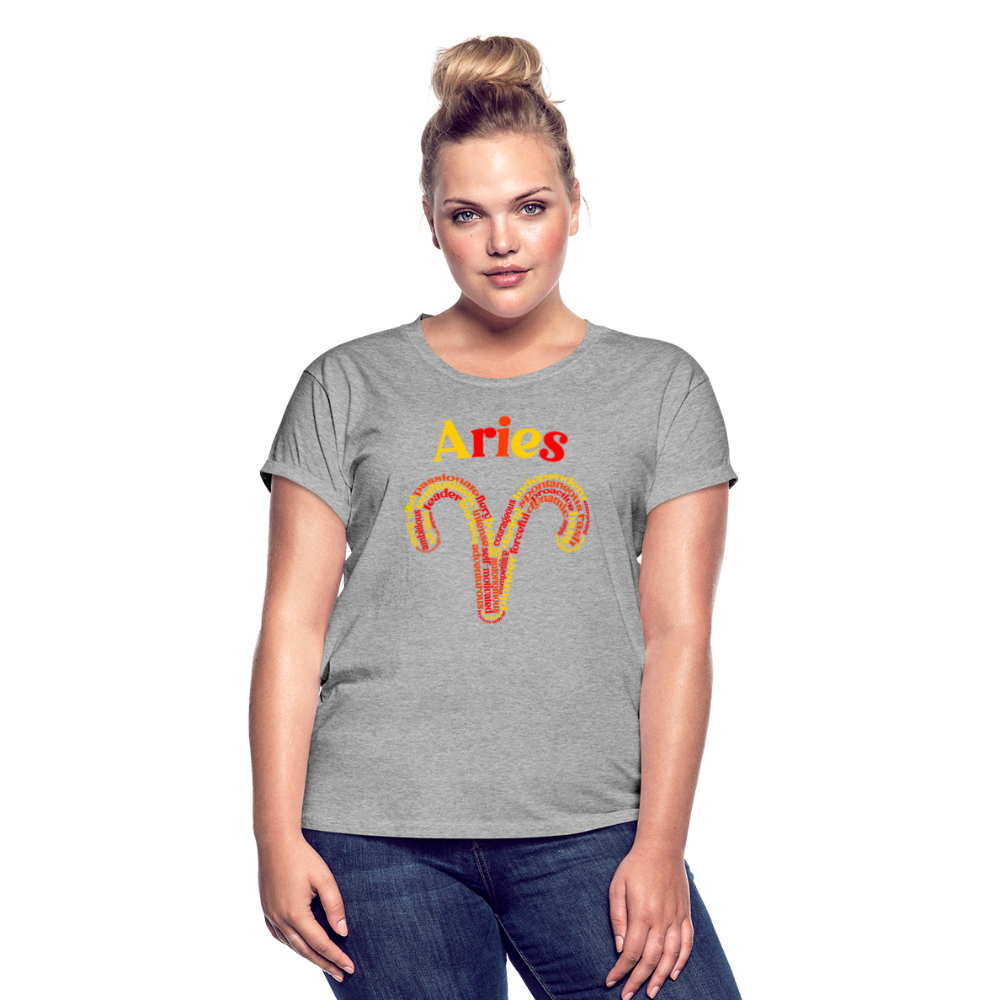 Women's Power Words Aries Relaxed Fit T-Shirt - heather gray