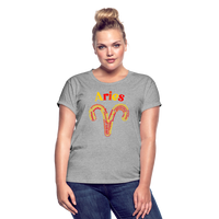 Thumbnail for Women's Power Words Aries Relaxed Fit T-Shirt - heather gray