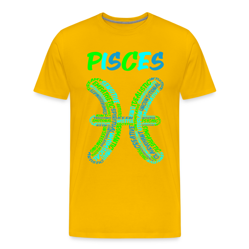 Men's Power Words Pisces Premium T-Shirt - sun yellow