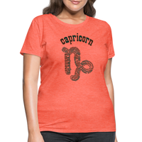 Thumbnail for Women's Power Words Capricorn T-Shirt - heather coral