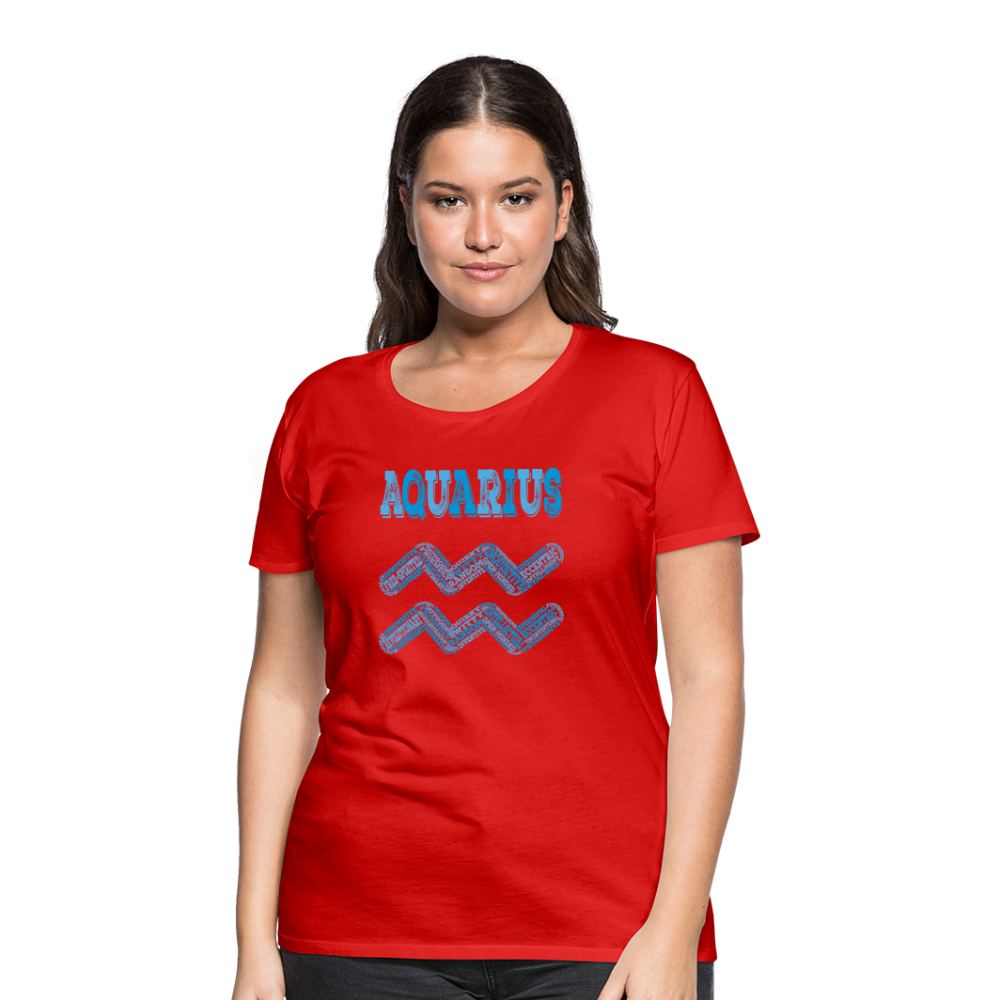 Women's Power Words Aquarius Premium T-Shirt - red