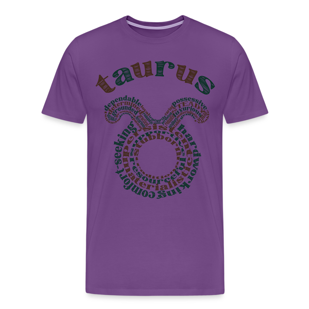 Men's Power Words Taurus Premium T-Shirt - purple