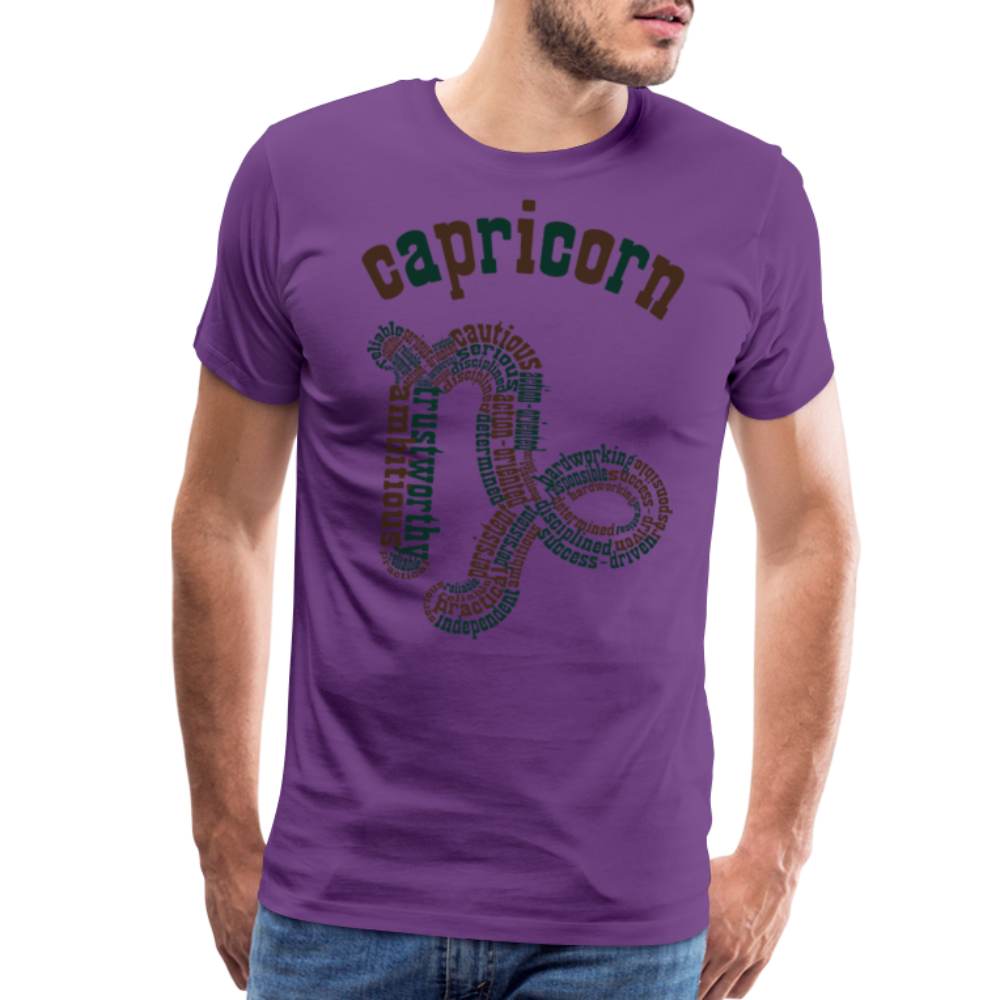 Men's Power Words Capricorn Premium T-Shirt - purple