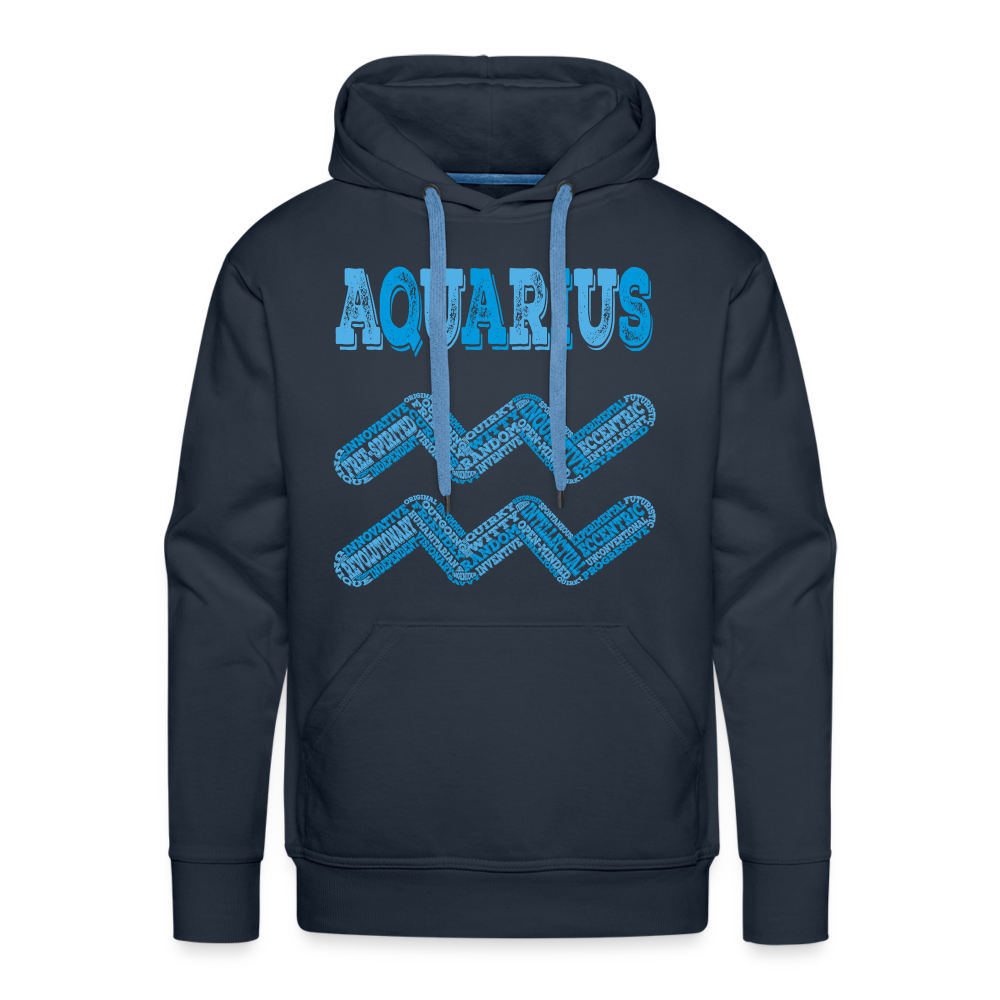 Men's Power Words Aquarius Premium Hoodie - navy