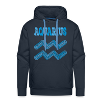 Thumbnail for Men's Power Words Aquarius Premium Hoodie - navy