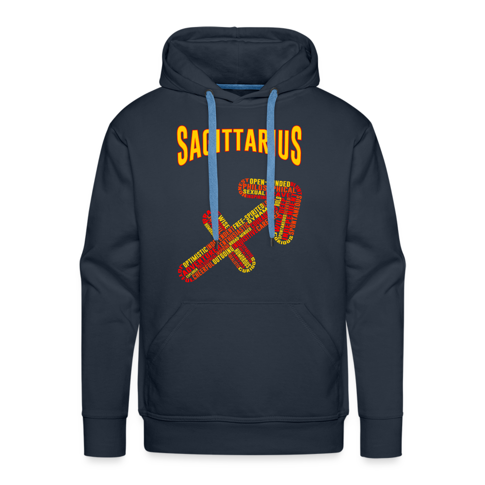 Men's Power Words Sagittarius Premium Hoodie - navy