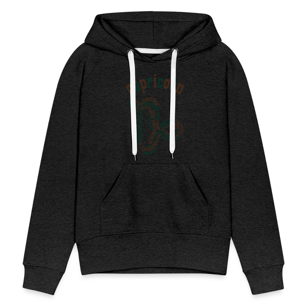 Women's Power Words Capricorn Premium Hoodie - charcoal grey