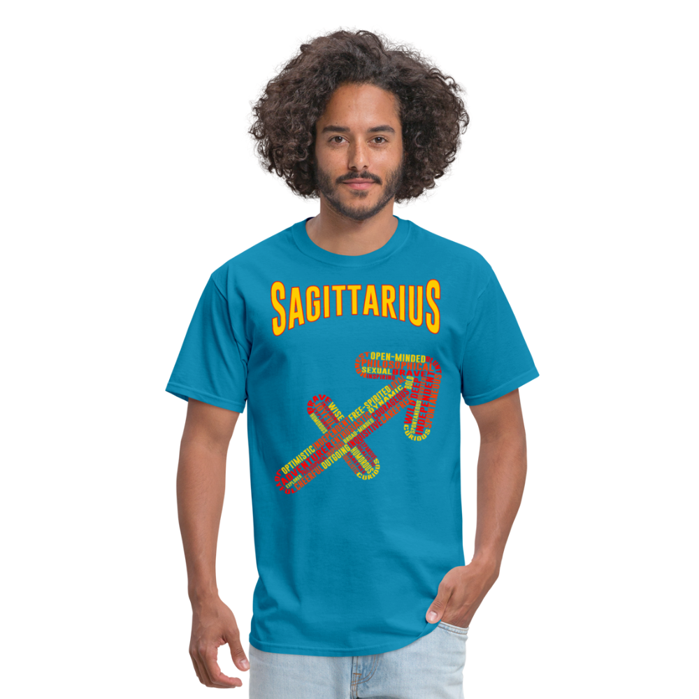 Men's Power Words Sagittarius Classic T-Shirt - turquoise