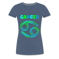 Thumbnail for Women's Power Words Cancer Premium T-Shirt - heather blue