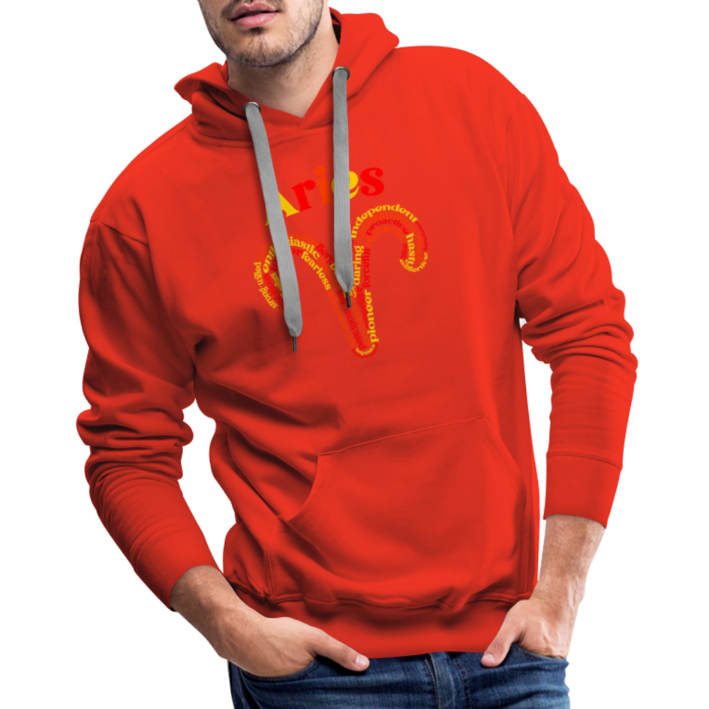 Men's Power Words Aries Premium Hoodie - red