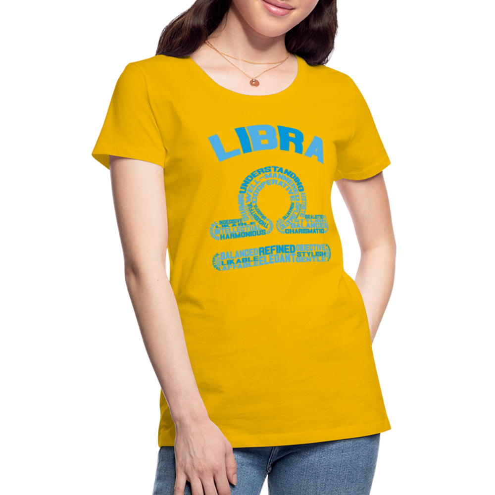 Women's Power Words Libra Premium T-Shirt - sun yellow