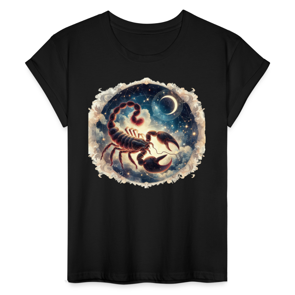 Women's Mythical Scorpio Relaxed Fit T-Shirt - black