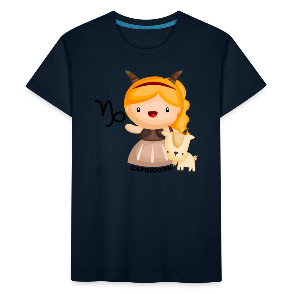 Kid’s Astro Girl Capricorn Premium Organic T-Shirt - deep navy