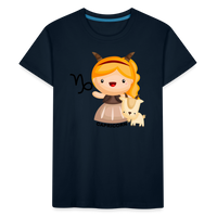 Thumbnail for Kid’s Astro Girl Capricorn Premium Organic T-Shirt - deep navy