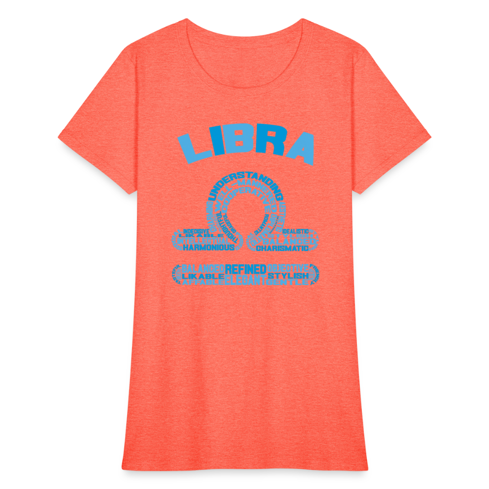 Women's Power Words Libra T-Shirt - heather coral